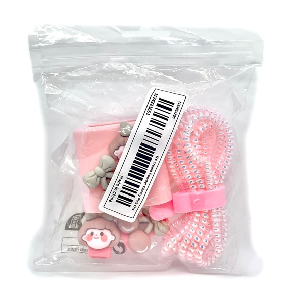 🎁 Pink Shell Cherry Girl iPhone Charger & Data Cable Protective Case 4-Pc Set - Picture 6 of 7
